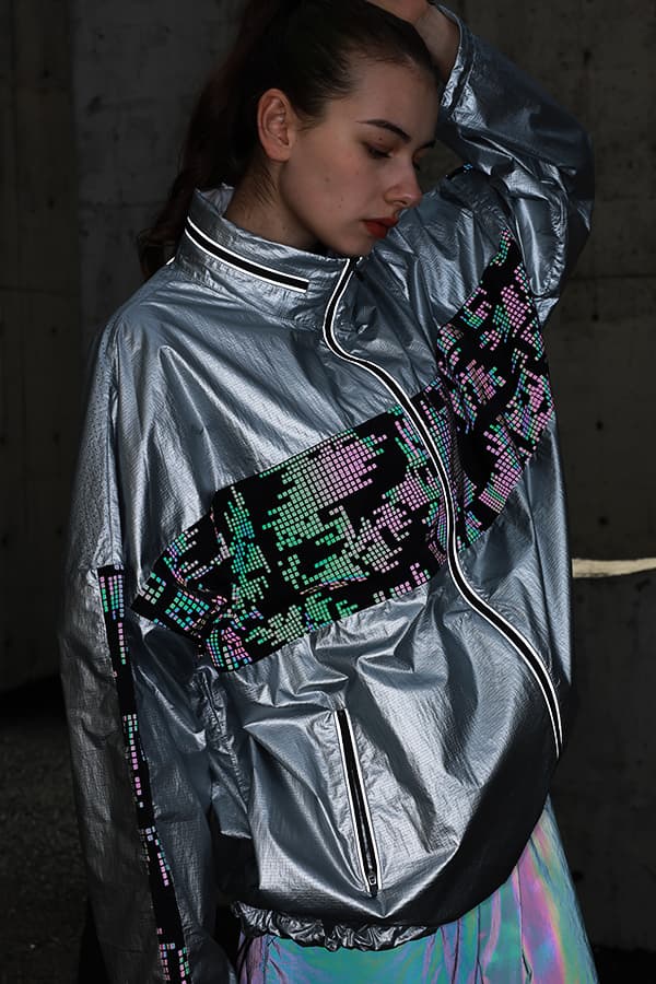 印花反光休闲夹克